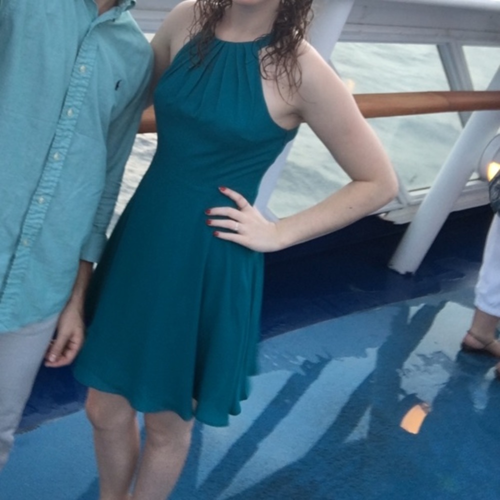 Express teal fit and flare cocktail dress size 0